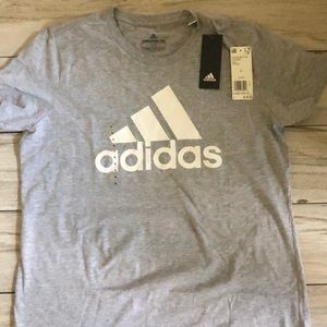 Women’s Adidas Basic Tee grey and white NWT Large